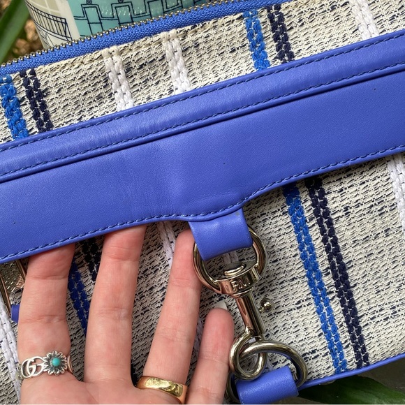 Rebecca Minkoff Blue & Grey Tweed Mini M.A.C. Crossbody Purse - Picture 8 of 14